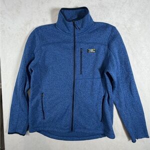 Men’s Medium Regular L.L. Bean Blue Full Zip Up Front Logo Better Sweater